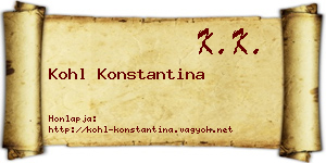 Kohl Konstantina névjegykártya